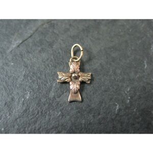 Tiny 10K Black Hills Gold Cross Pendant Charm Coleman Company